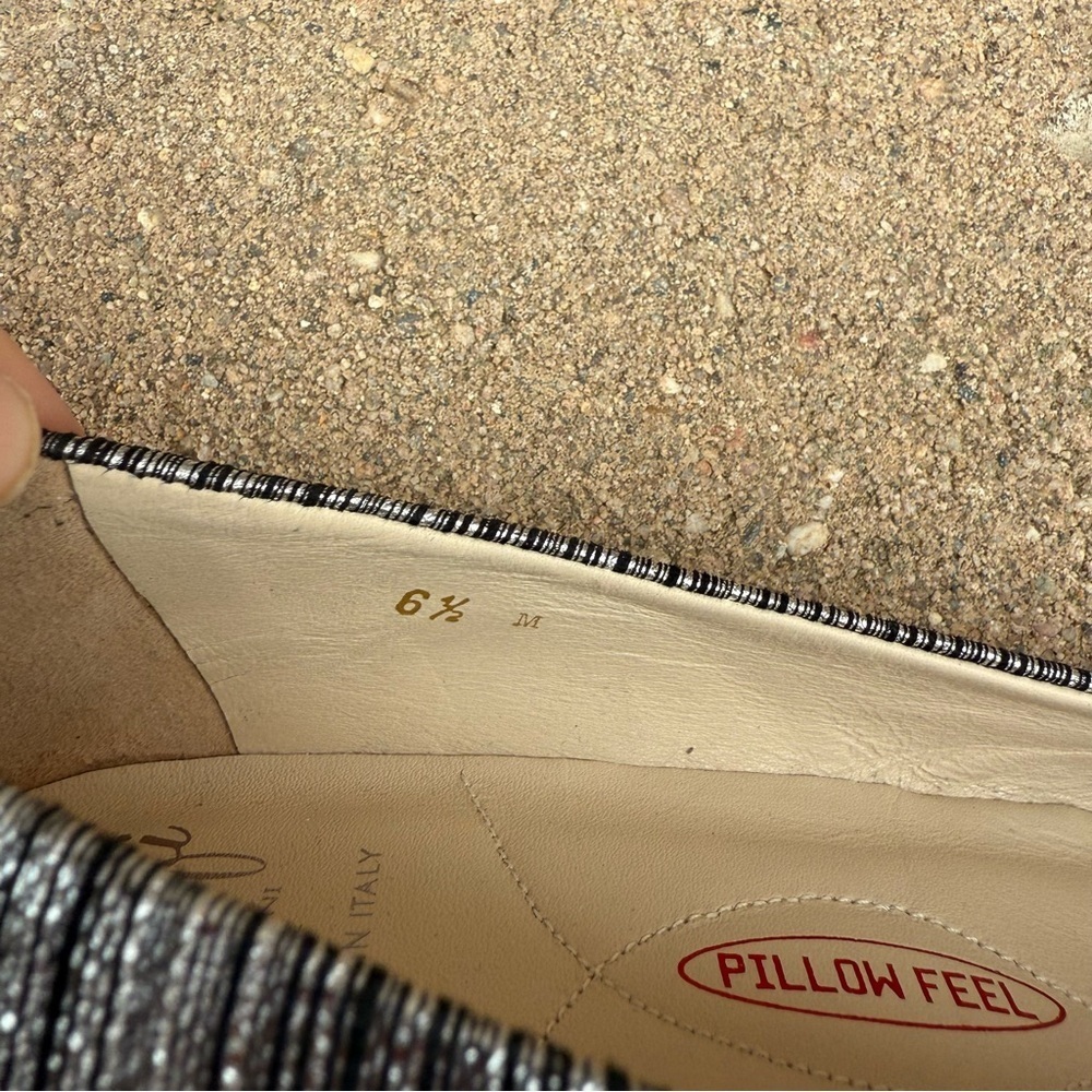 Rangoni Amalfi Women’s Silver Gray Mito Pump Block Heel Leather Italy Size 6.5 - Picture 11 of 12